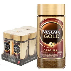 雀巢咖啡进口Gold金牌冻干速溶咖啡美式无蔗糖瓶装纯黑咖啡200g