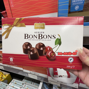 荷兰bonroyaal黑巧克力含整颗樱桃利口酒酒心巧克力250g