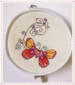 ks十字绣零钱包成品 钥匙包 送女友