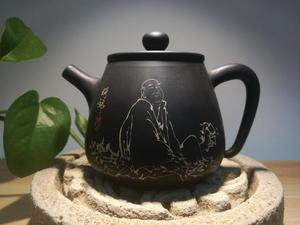 云南建水紫陶壶西施茶壶陶壶(何锦,黄新国老师合作装饰)
