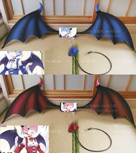 从零开始的异世界生活 蕾姆拉姆恶魔翅膀恶魔尾巴cos道具定做