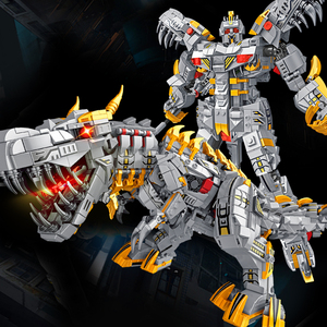 积木变形机器人恐龙巨大型机甲男孩子拼装钢铁威震天玩具飞龙金刚