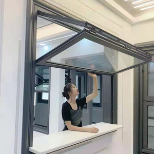 铝合金铝材上下折叠窗网红窗户上掀推拉玻璃窗面包房甜品店奶茶店