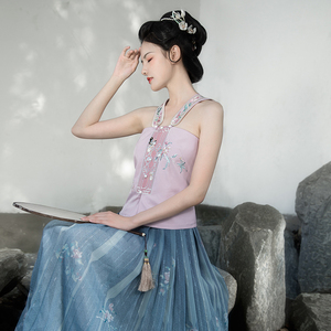 瞳莞汉服主腰儿绣花吊带桃妗娘夏季新品亲肤面料透气汉服抹胸内搭