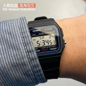 日本代购卡西欧casio f91小方块运动电子表学生复古手表