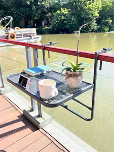 阳台栏杆挂桌吧台桌家用 多功能悬挂户外茶桌 阳台折叠休闲桌