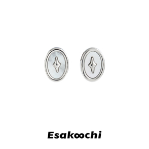 Esakoochi恒星系列~日常通勤小巧星芒耳钉椭圆几何耳饰小众设计