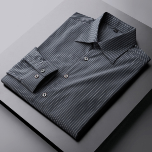 丝光棉衬衫男免烫长袖男士