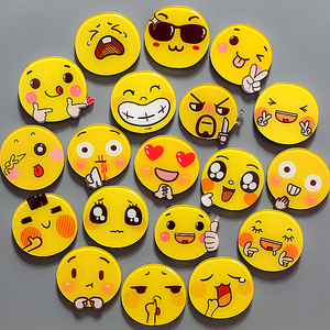 可爱创意卡通笑脸表情冰箱贴磁贴家居装饰磁铁吸铁石黑白板留言贴