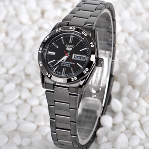 seiko精工5号全黑钢夜光防水潮流休闲全自动机械女表symg41j1日产