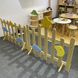 桦木栏杆幼儿园儿童区角围栏过家家游戏防护栏室内宝宝木制栅栏