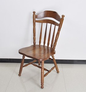 美式欧式 实木餐椅橡木椅子电脑椅咖啡厅椅子特价休闲椅靠背椅