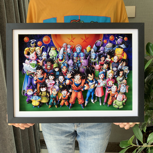 七龙珠z超悟空贝吉塔全家福kala纸艺立体画礼物书房电脑手办桌搭