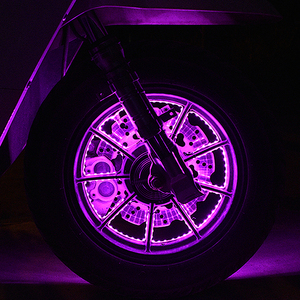 机车摩托车电动车轮子改装彩灯无线供电风火轮led轮毂灯非气嘴灯