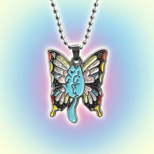 现货leon karssen 蓝污猫宝宝蝴蝶项链吊坠 butterfly pendant