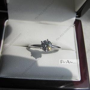 定制天然圆形裸钻石订婚结婚钻戒女0.50克拉50分D VVS2 3EX 18K