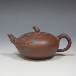 汲古斋 国工 范晓芳 半手工制作 紫泥 150cc岁寒三友之松壶紫砂壶