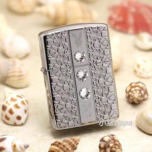 18年老店 小猪zippo正品美版镜面盔甲花花公子钻石之星光28964