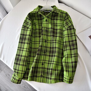 很潮 又甜又酷的荧光绿格子 秋季加厚款女美式街头衬衫 长袖32301