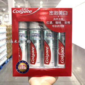上海costco开市客波兰进口COLGATE高露洁密泡美白牙膏100毫升*4支