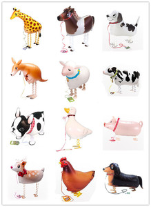 散步气球走路站立生日派对SAG日本进口卡通动物宠物猪猪铝箔装饰