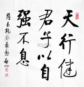 纯手书中国书法启功书法天行健君子以自强不息周易系辞四尺斗方