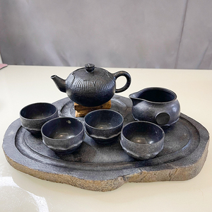 亿碛堂安化天然手工冰碛岩石壶复古莲花壶公道杯泡茶壶功夫茶具