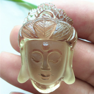 天猫伊兰纯孤品精工保真天然紫水晶观音头吊坠男士菩萨头像挂件项链
