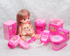 米露娃娃衣服配件马桶生活用品电动仿真小家电儿童过家家玩具套装