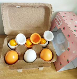 幼儿童木质迷你仿真鸡蛋厨房配套过家家玩具彩蛋奇趣蛋角色扮演