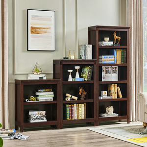 美式实木书架书柜简约现代组合简易收纳欧式书橱客厅储物柜加厚