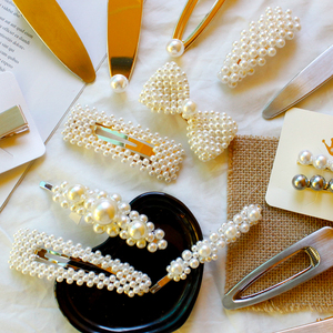 珍珠发夹女成人夹子头饰韩国网红发卡边夹一字夹刘海夹碎发小卡子