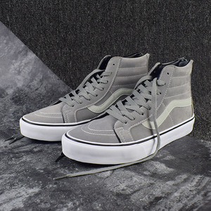 意万斯余文乐同款sk8 hi高帮灰色后跟拉链复古百搭男女休闲帆布鞋