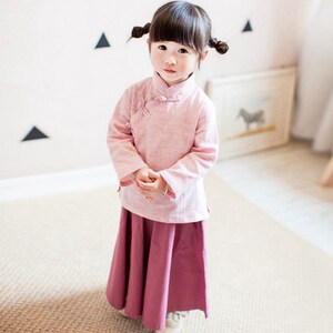 女童半身裙长裙春秋儿童文艺复古风裙子古代服装女宝宝小女孩汉服