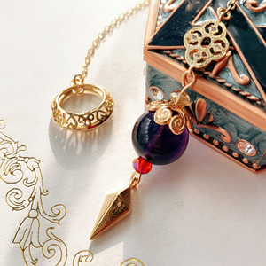 灵摆吊坠天然紫水晶催眠道具srt工具饰品项链礼物复古项链原创女