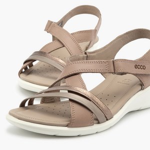 ecco爱步女鞋真皮时尚露趾交叉带舒适坡跟凉鞋菲莉216513正品代购