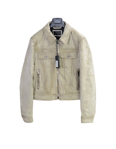 diesel black gold 黑金系列骆驼色厚质牛皮 短款皮衣皮夹克 it48