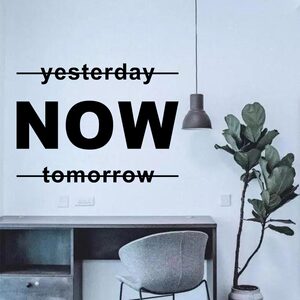 ins北欧风英文墙贴now励志格言自律文字防水贴纸装饰自粘卧室墙纸