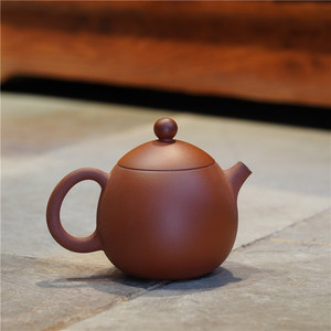 建水紫陶茶壶 龙蛋壶 陶瓷单壶 紫砂壶纯手工  茶具 小容量 中式