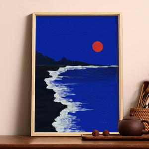 土玩艺纸浆画手工diy材料包海洋系列海滩冲浪大海小学生学校作业