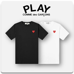 【日本直邮】代购cdg川久保玲play经典款男女情侣红心黑心短袖t恤