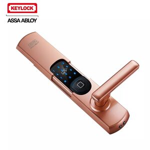 第吉尔新款直流电铝合金家用指纹锁密码锁电子锁防盗门锁6600-998