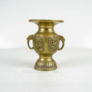日本回流老铜件旧铜器工艺品摆摄影古玩二手洋货 花瓶花觚V48