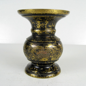 日本回流铜器纯铜工艺品摆挂件古玩旧货二手洋货 花觚花瓶F55