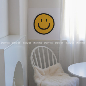 smile韩国ins网红同款可爱黄色笑脸墙贴画摆件民宿卧室家居装饰板