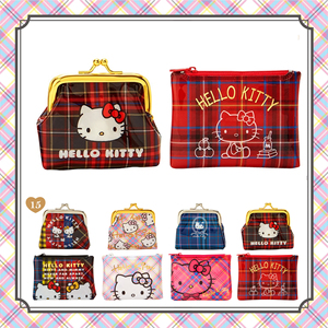 现货 日本三丽鸥卡通Kitty 50周年 拉链收纳袋袋金口包 盲盒