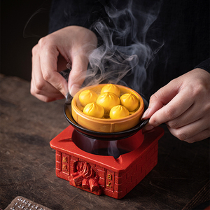 【蒸蒸日上】塔香香炉家用室内檀香沉香香薰炉创意茶桌摆件蒸笼