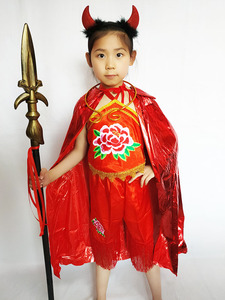 儿童红孩儿演出服头饰西游记牛魔王铁扇公主妖精妖怪小妖服装道具