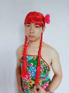 搞笑奇葩头饰男生反串村姑麻花辫子假发抖音直播恶搞装扮服装道具
