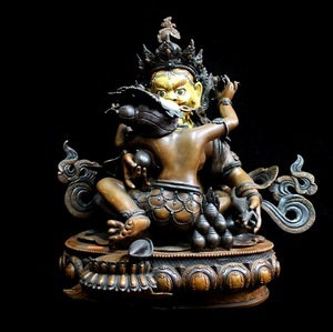 【黄财神 双身】欢喜佛 紫铜 尼泊尔佛像 精品